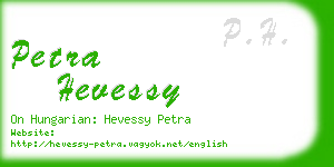 petra hevessy business card